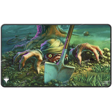 Load image into Gallery viewer, Magic: The Gathering Duskmourn Black Stitched Standard Playmat - Exhume