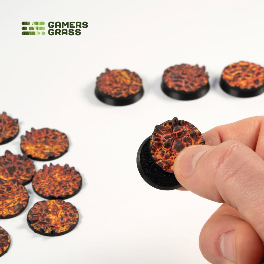 Gamers Grass Battle Ready Toppers - Molten Lava 25mm Round