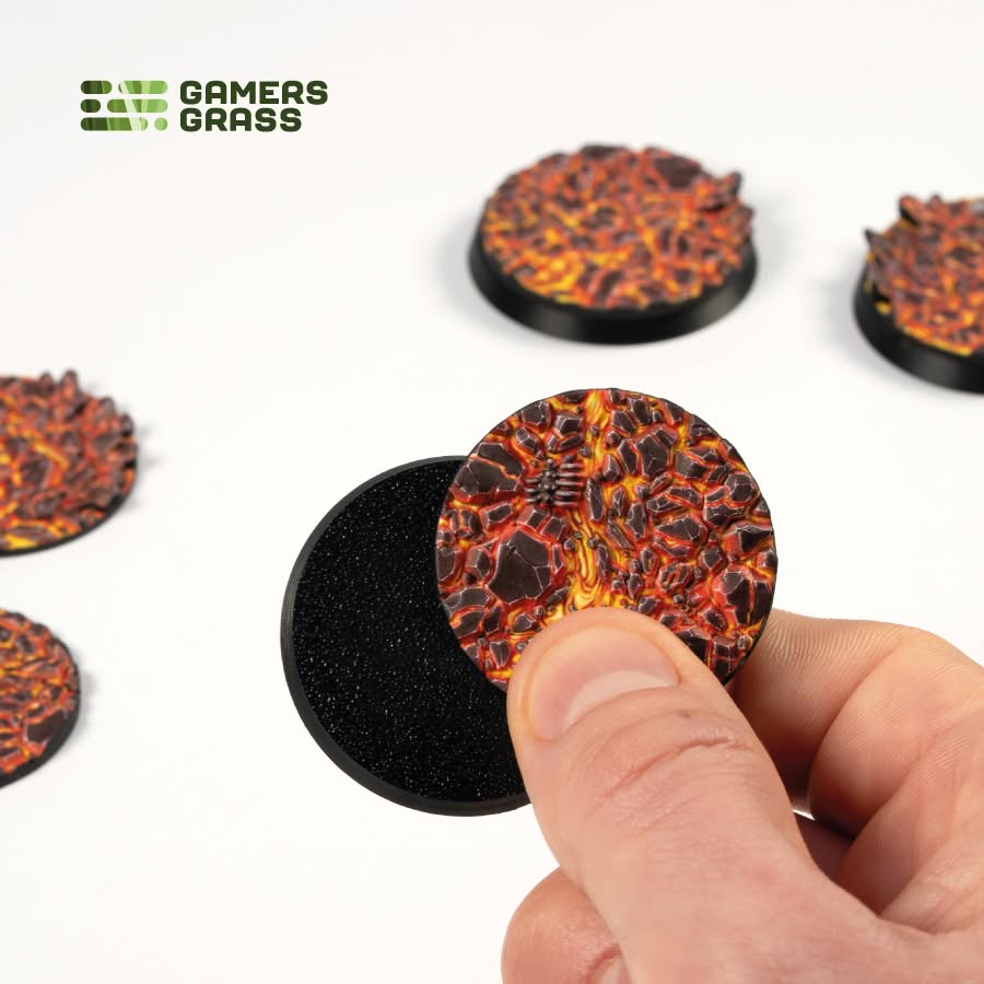 Gamers Grass Battle Ready Toppers - Molten Lava 40mm Round