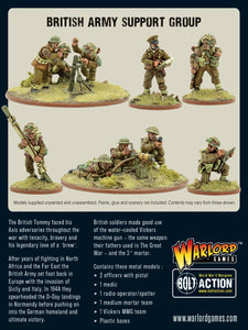 Bolt Action British Support Group (HQ, Mortar & MMG)