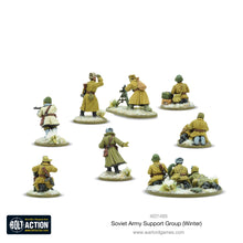 Load image into Gallery viewer, Bolt Action Soviet Army Winter Support Group (HQ, Mortar &amp; MMG)