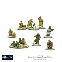 Load image into Gallery viewer, Bolt Action Soviet Army Winter Support Group (HQ, Mortar &amp; MMG)