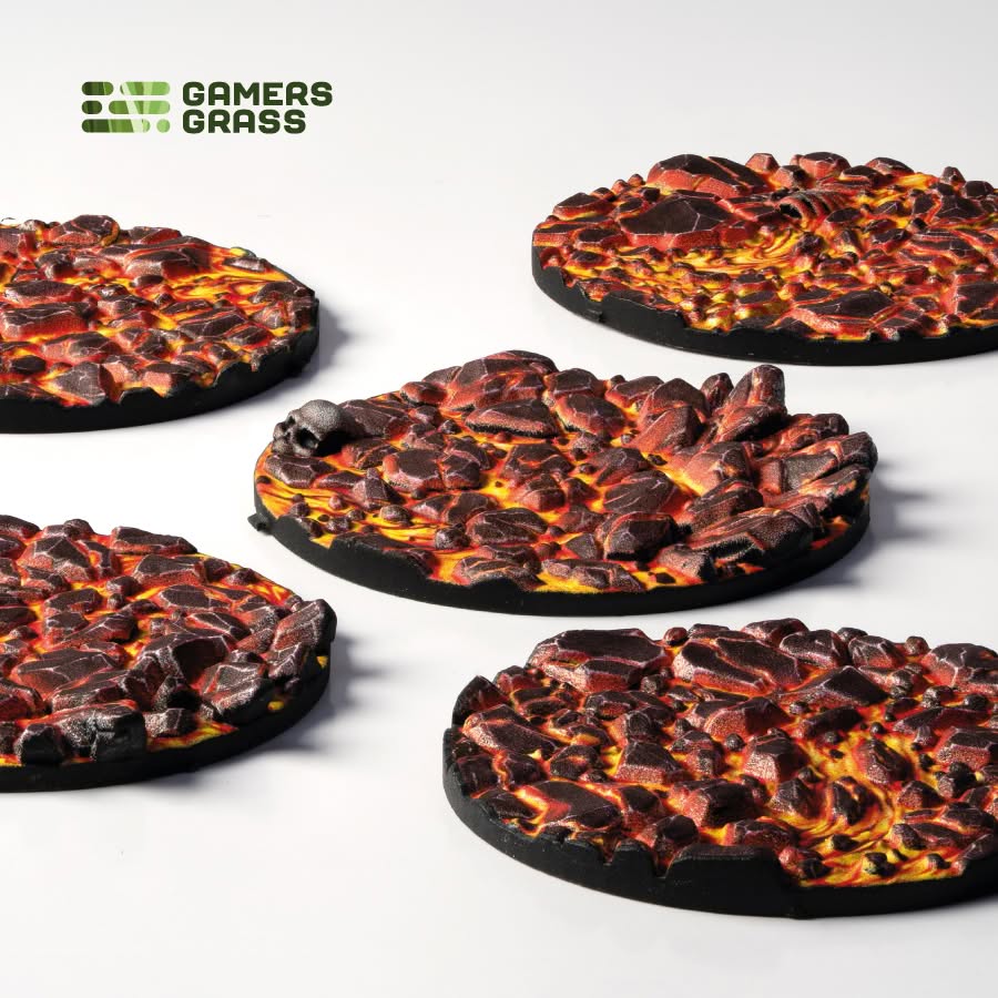 Gamers Grass Battle Ready Toppers - Molten Lava 40mm Round