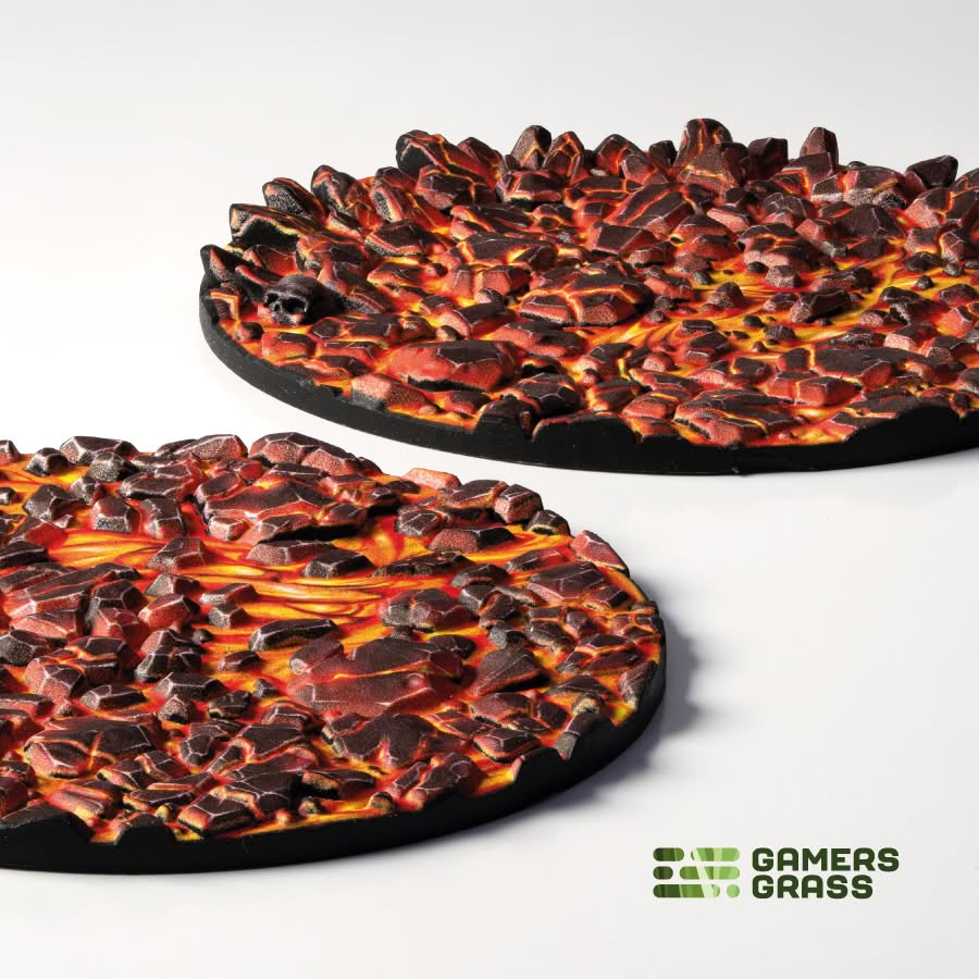 Gamers Grass Battle Ready Toppers - Molten Lava 60mm Round