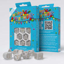 Load image into Gallery viewer, Q-Workshop Dice 20th Anniversary Happy Birthday Dice Set