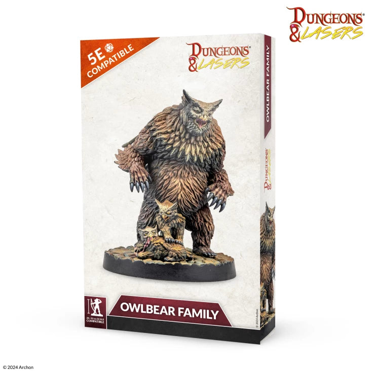 Dungeons & Lasers Miniatures Owlbear Family