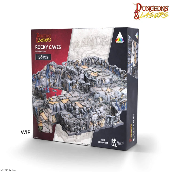 Dungeons & Lasers Rocky Caves Prismacast Pre-Painted Terrain