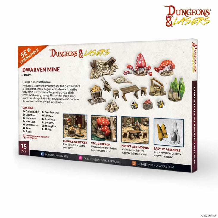 Dungeons & Lasers Dwarven Mine Props