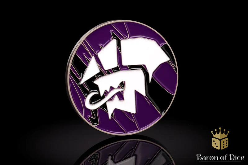 Baron Of Dice 40mm Objective Coin Alien Purple
