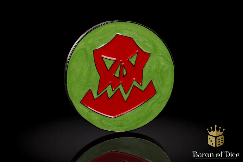 Baron Of Dice 40mm Objective Coin Orc Red