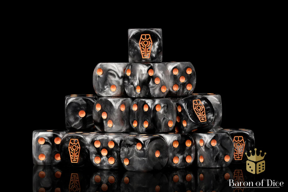 Baron Of Dice Day Of The Dead Orange Coffin Dice X25