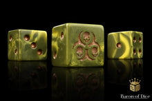 Load image into Gallery viewer, Baron Of Dice Chaos Diseased Dice Square Corner 16mm Dice X25