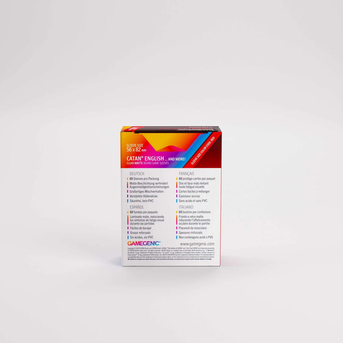 Gamegenic Board Game Sleeves: CATAN English Clear Matte (60 ct)