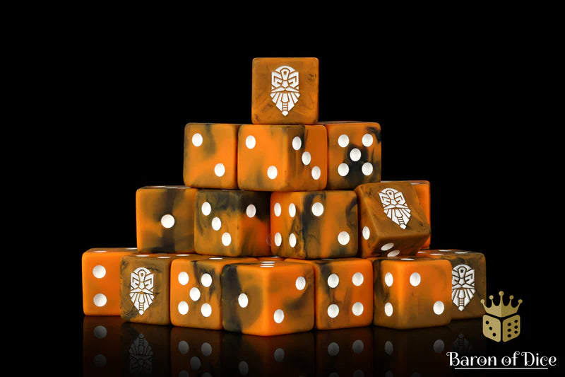 Baron Of Dice Hearth Fire Square Corner 16mm Dice X25