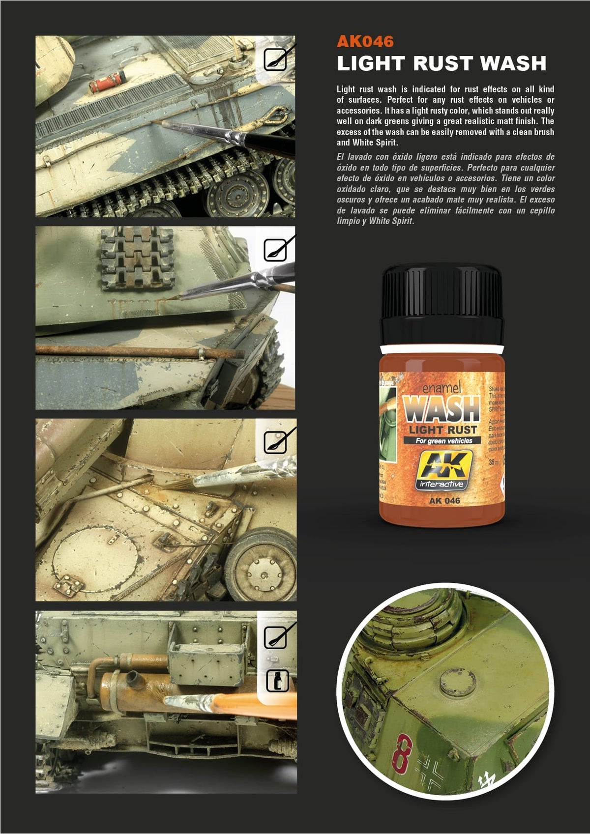 AK Interactive Light Rust Wash 35ml