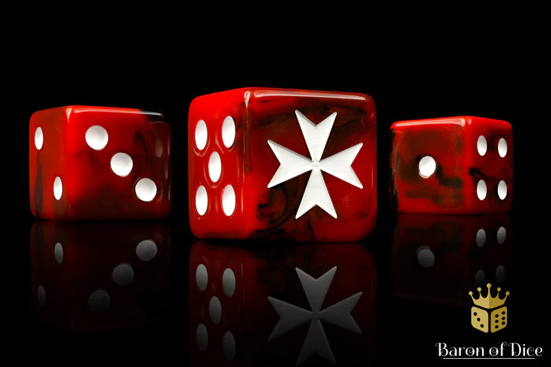 Baron of Dice Knights Templar Red Square Corner x25