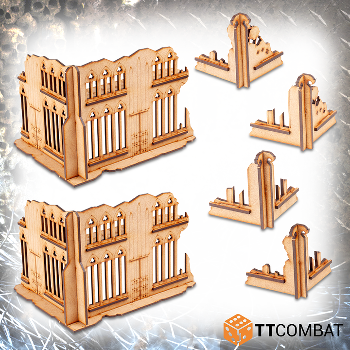 TTCombat Tabletop Scenics - Sci-fi Gothic Municipium Sector Medium Corner Ruins