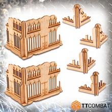 Load image into Gallery viewer, TTCombat Tabletop Scenics - Sci-fi Gothic Municipium Sector Medium Corner Ruins