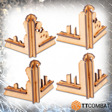 Load image into Gallery viewer, TTCombat Tabletop Scenics - Sci-fi Gothic Municipium Sector Medium Corner Ruins