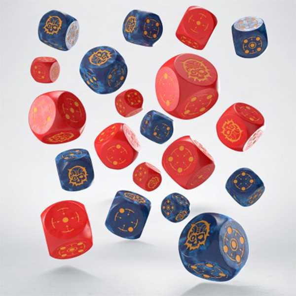 Q-Workshop Crosshairs Compact Cobalt & Red D6 Dice Set