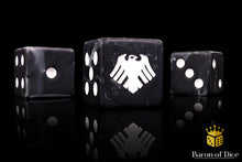 Load image into Gallery viewer, Baron Of Dice Raven Dice Square Corner 16mm Dice X25