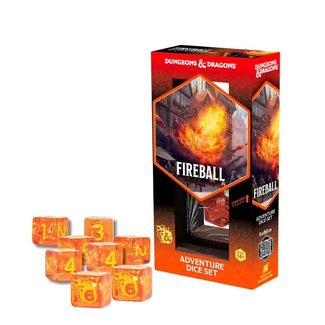 Dungeons & Dragons Adventure Dice by Sirius Dice: Fireball