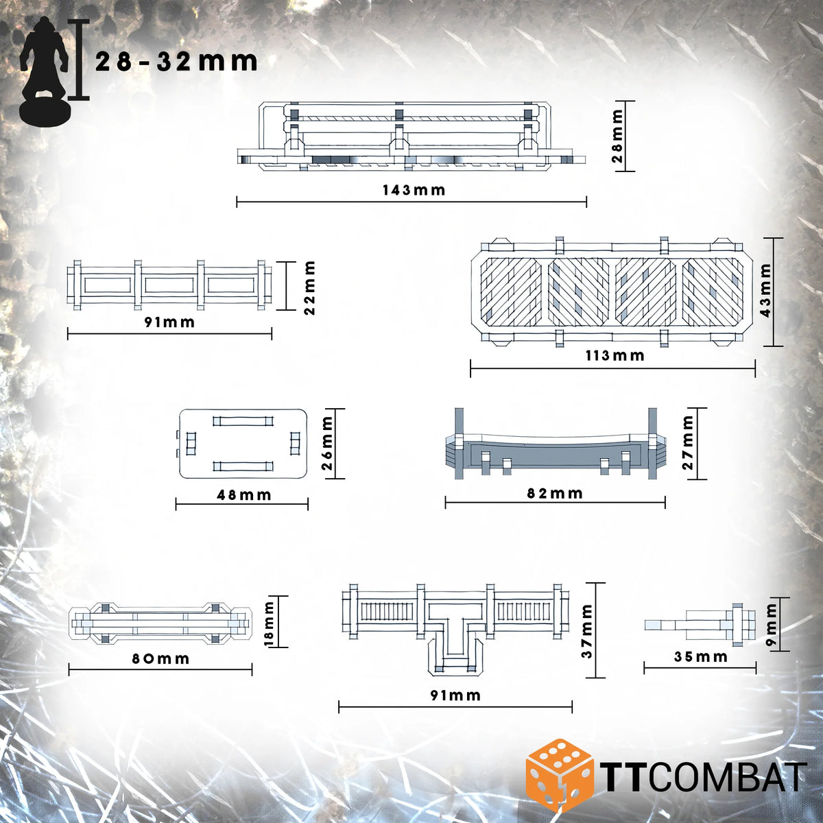 TTCombat Tabletop Scenics - Sci-fi Gothic Stack City Accessories
