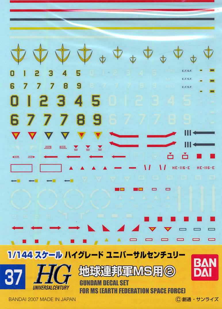 Gundam Decal 37 HGUC Earth Federation Forces MS 2