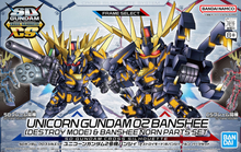Load image into Gallery viewer, SD Cross Silhouette Unicorn Gundam 2 Banshee (Destroy Mode) &amp; Banshee Norn Parts Set
