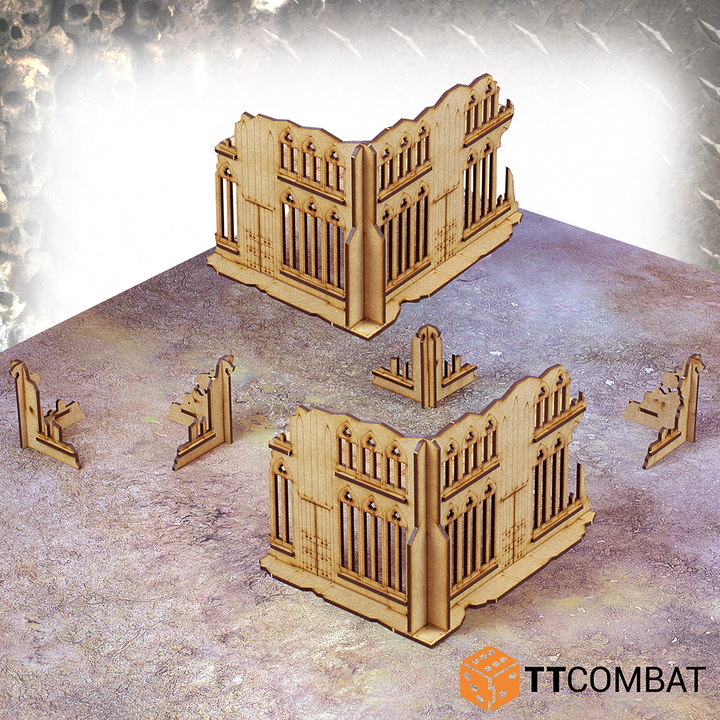 TTCombat Tabletop Scenics - Sci-fi Gothic Municipium Sector Medium Corner Ruins