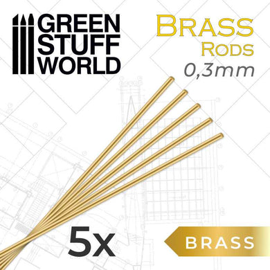 Green Stuff World Pinning Brass Rods 0.3mm