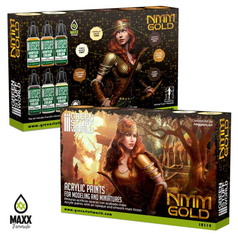 Green Stuff World Paint Set NMM Gold