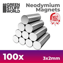 Load image into Gallery viewer, Green Stuff World Neodymium Magnets 3x2mm 100x
