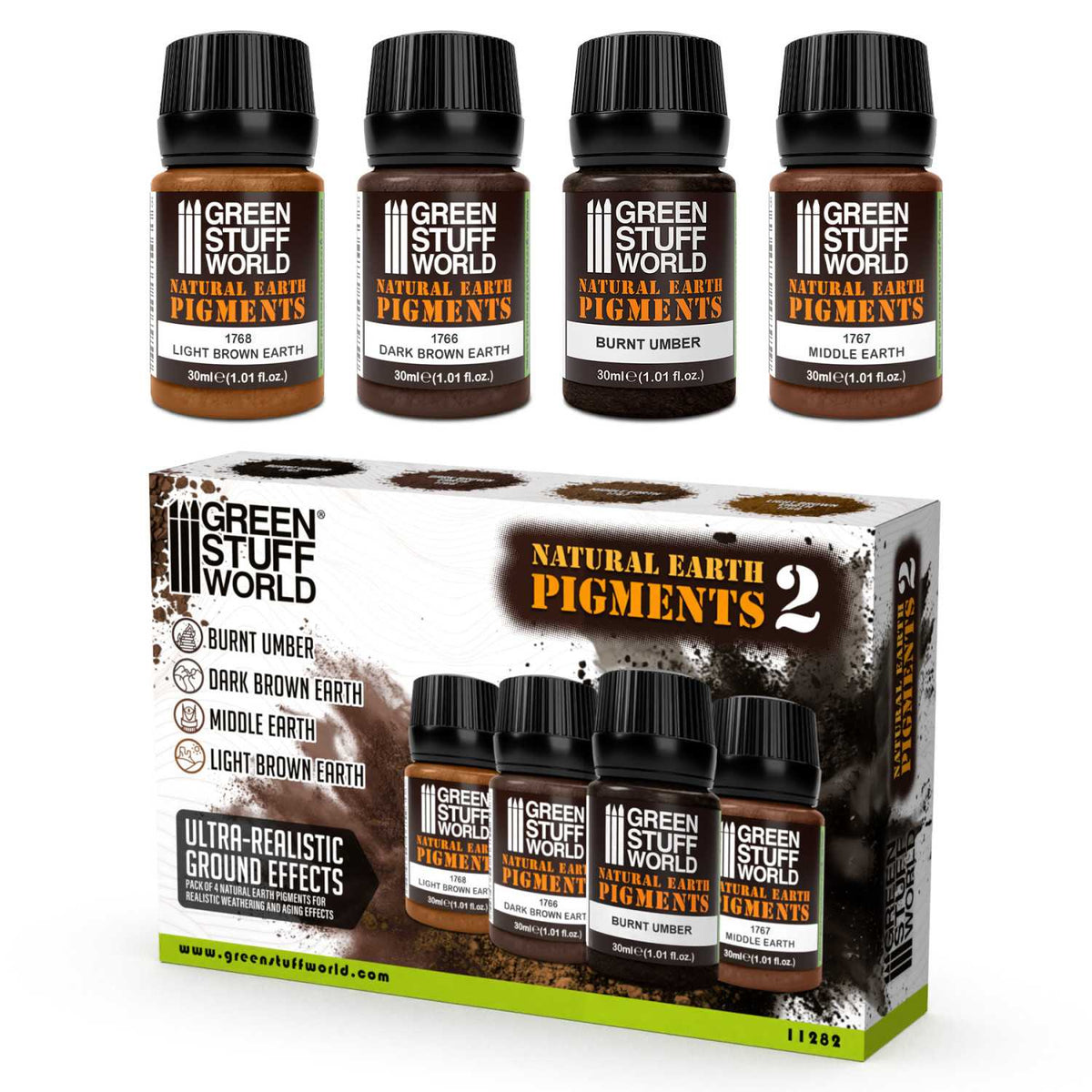 Green Stuff World Natural Earth Pigments No.2 Set 30ml