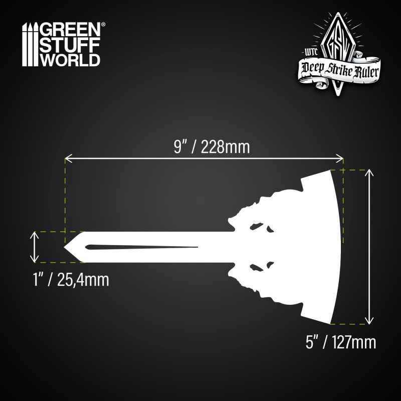 Green Stuff World Deep Strike Ruler 9 Inches Fluor Orange