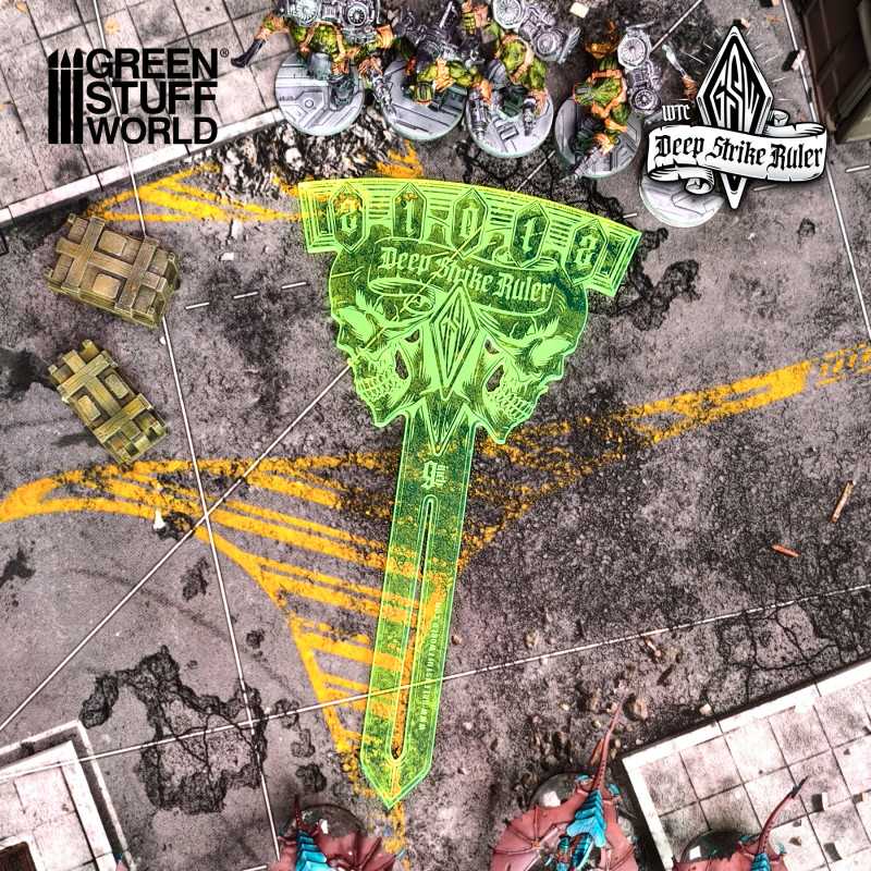 Green Stuff World Deep Strike Ruler 9 Inches Fluor Green