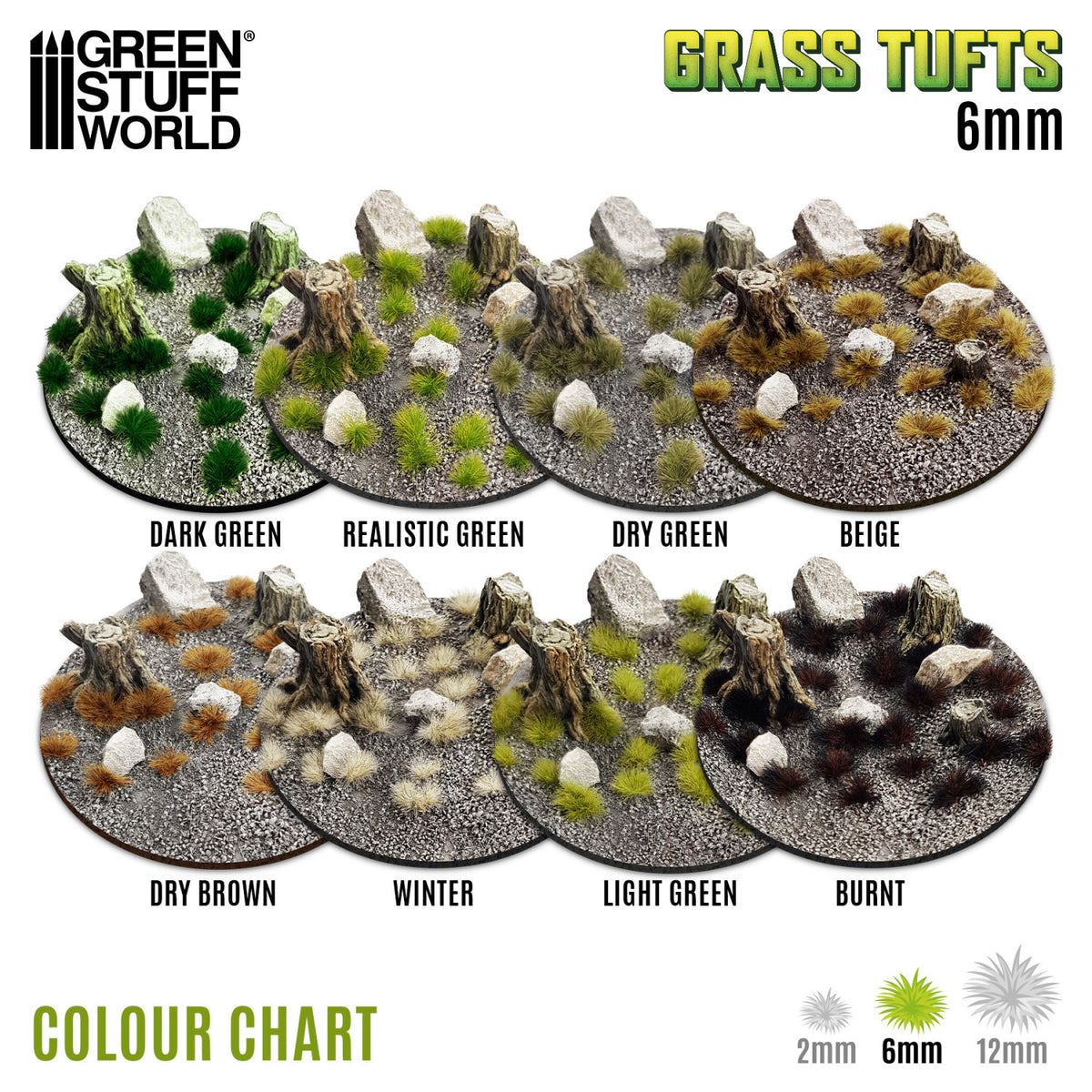 Green Stuff World Grass Tufts Dry Brown 6mm