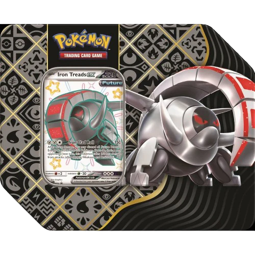 Pokemon TCG Scarlet & Violet Paldean Fates 5-Booster Tin Great Tusk/Iron Treads/Charizard