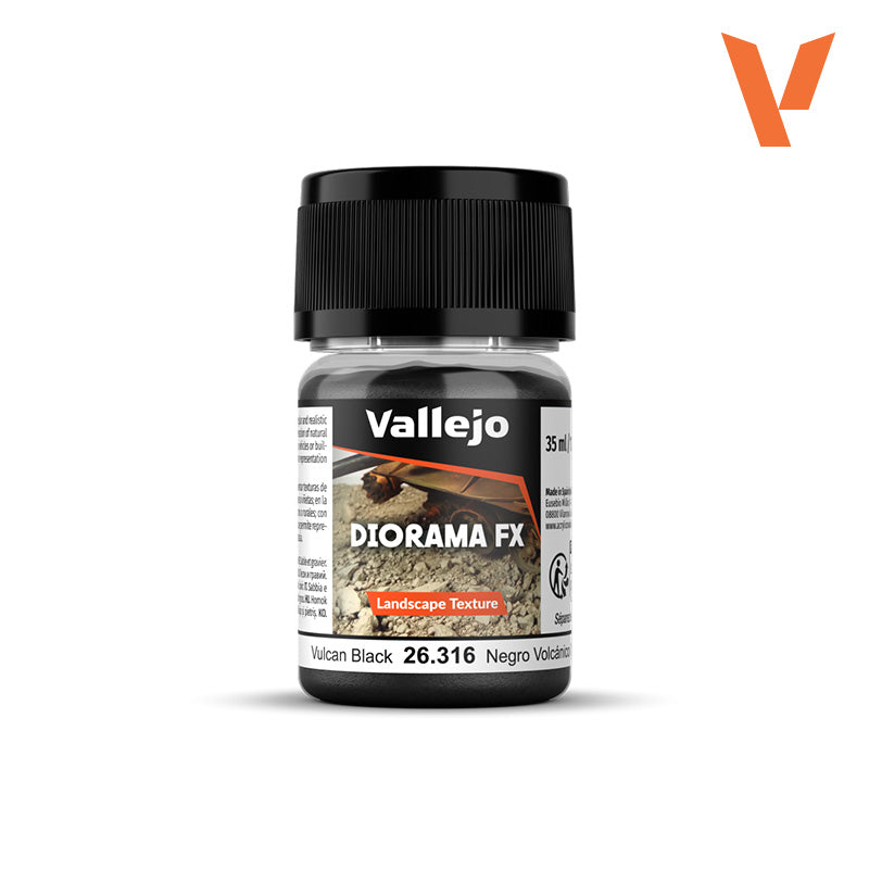 Vallejo Earth Landscape Textures Vulcan Black 0.1-0.6 mm