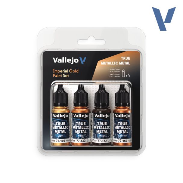 Vallejo True Metallic Metal Paint Set Imperial Gold