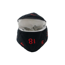 Load image into Gallery viewer, Dungeons & Dragons Black and Red D20 Plush Dice Bag