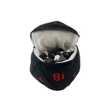 Load image into Gallery viewer, Dungeons & Dragons Black and Red D20 Plush Dice Bag