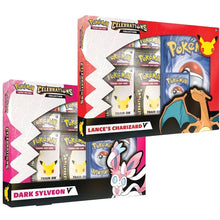 Load image into Gallery viewer, Pokemon TCG 25th Anniversary Celebrations Collection Lance's Charizard V / Dark Sylveon V