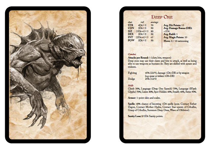call of cthulhu homebrew monsters Call of Cthulhu RPG Malleus Monstrorum: Keeper Deck – Travelling Man UK