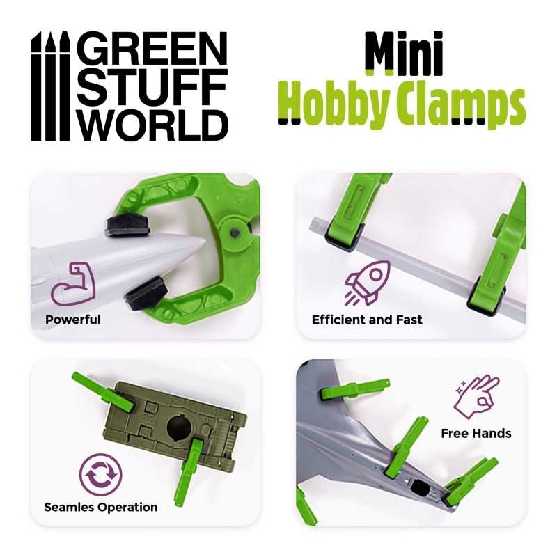 Green Stuff World Mini Hobby Clamps x6