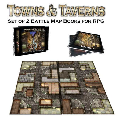 Towns and Taverns: Battle Mat Books Set of 2