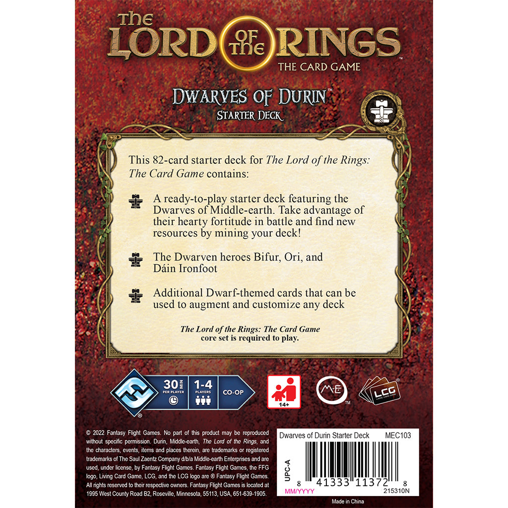 The Lord of the Rings LCG Dwarves of Durin Starter Deck