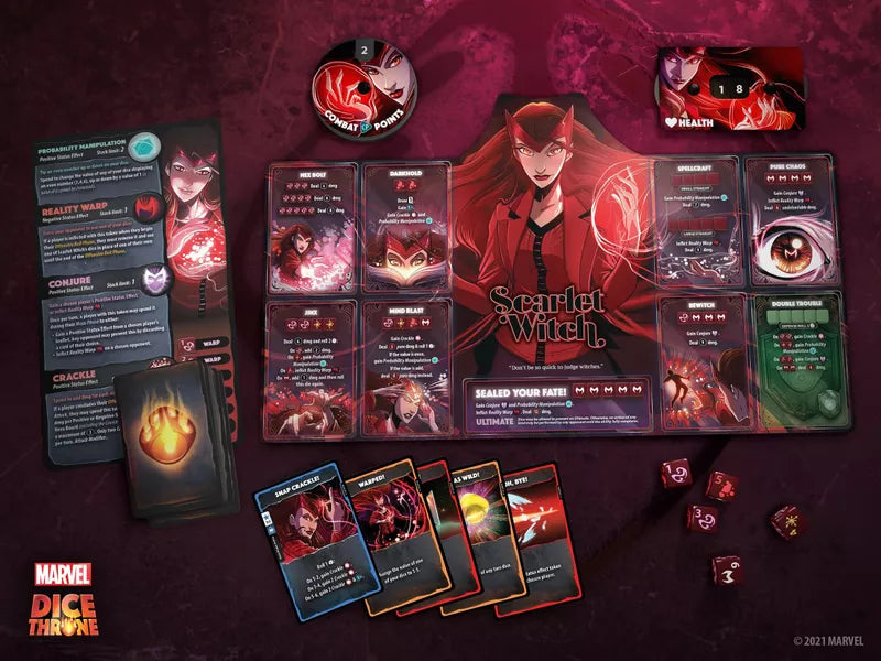 Marvel Dice Throne - 4 Hero Box (Scarlet Witch, Thor, Loki, Spider-Man)