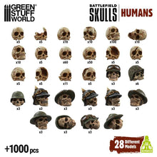 Load image into Gallery viewer, Green Stuff World 1000x Battlefield Resin Skulls 1:48-1:35