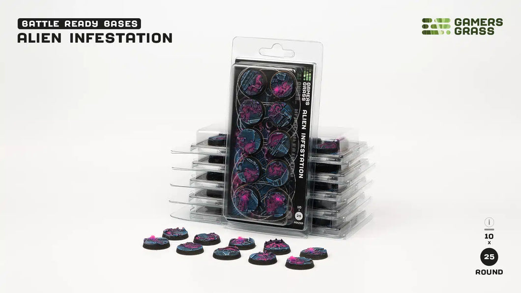 Gamers Grass Alien Infestation Bases 25mm